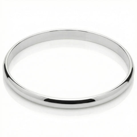 Heavy Weight 6MM Silver Plated Bangle