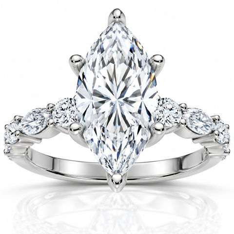 Certified 2 1/2Ct Fiona Marquise Diamond Engagement Ring 14k Gold Lab Grown