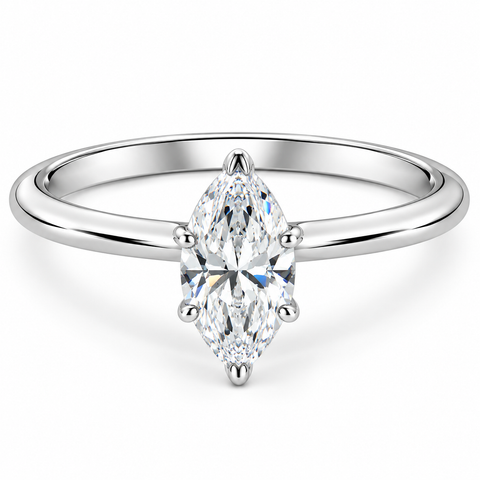 G/SI Platinum .72Ct Marquise Natural Certified Diamond Solitaire Engagement Ring