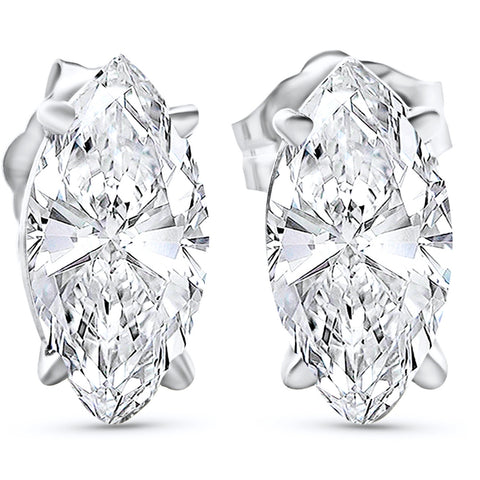 G/VS .50 - 4.00 Ct TW Marquise Diamond Studs in 14k Gold Lab Grown Earrings