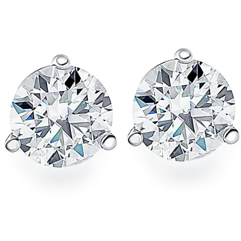 G/VS 1.50 cttw Diamond Martini Studs 14k White Gold Lab Grown Earrings Womens