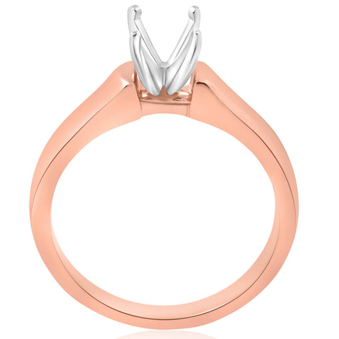 14K Rose Gold Solitaire Ring Engagement Setting Mounting Cathedral Solid