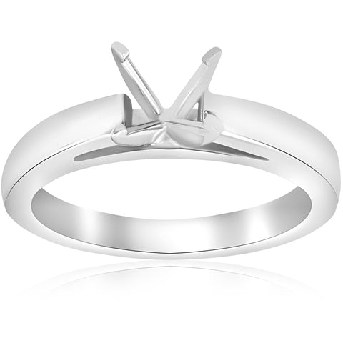Solitaire Cathedral Semi Mount Engagement Ring Setting 14k White Gold 4-Prong