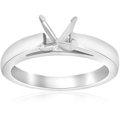 Solitaire Cathedral Semi Mount Engagement Ring Setting 14k White Gold 4-Prong