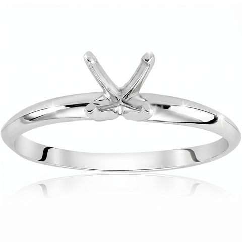 Four Prong Solitaire Engagement Ring Setting 14K White Gold