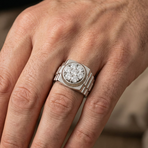 Men's 3/4 Ct T.W. Diamond Ring 14k White Gold Lab Grown (G-H, VS)