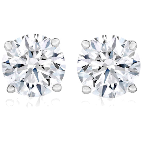 1 Ct TW Moissanite Studs Available in White or Yellow Gold