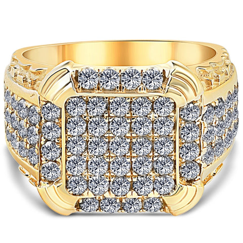 2 1/4Ct Diamond Mens Ring in 10k Yellow Gold