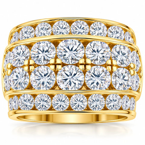F/VS 7Ct Men's Pinkie Flash Diamond Ring in 14k Gold Lab Grown Hip Hop