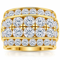 F/VS 7Ct Men's Pinkie Flash Diamond Ring in 14k Gold Lab Grown Hip Hop