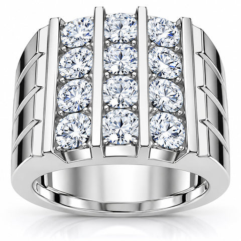 VS 2.50Ct Diamond Ring Men's Anniversary Wedding Band Gold Lab Grown