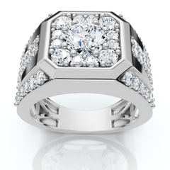 2Ct TW Men's Diamond Ring 14k White Gold Lab Grown Wedding Anniversary Band