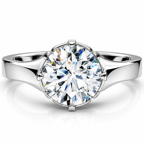 Men's 1 1/2Ct Round Diamond Signet Ring 14k Gold or Platinum Lab Grown