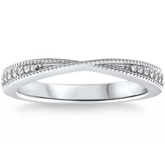 VS 1/10Ct Diamond Wedding Contour Anniversary Ring in 14k Gold Lab Grown