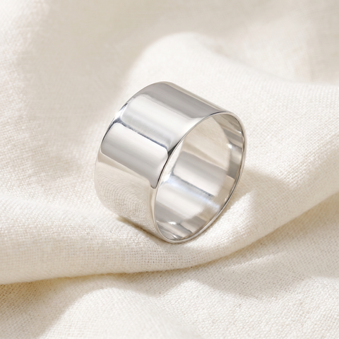 10mm Flat High Polished Wedding Band 950 Platinum