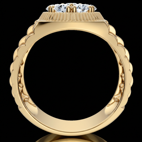 1Ct TDW Men's Diamond Ring 14k Yellow Gold (H-I, SI)