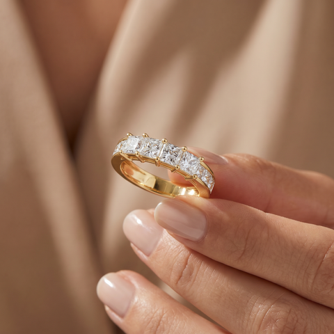 1 1/4ct Princess Cut Diamond Ring 14K Yellow Gold