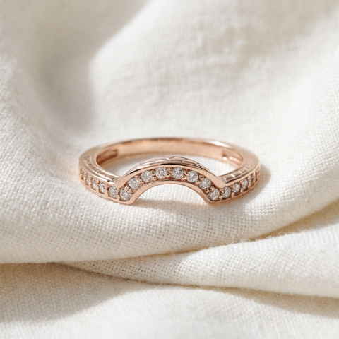1/4ct   Diamond Curved Guard Ring 14K Rose Gold