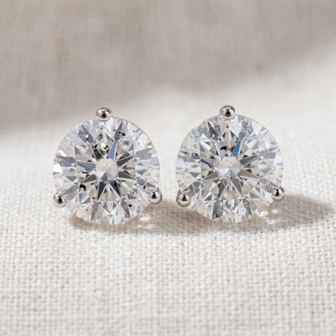 1.25Ct Round Brilliant Cut Natural Diamond Stud Earrings in 14K Gold Martini Setting