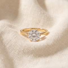 2 Ct Diamond Solitaire Engagement Ring 14k Yellow Gold Lab Grown