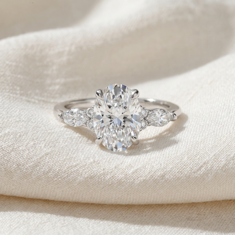 1 3/4Ct Oval Diamond Nadia Engagement Ring 14k Gold or Platinum Lab Grown (E-F, VS)
