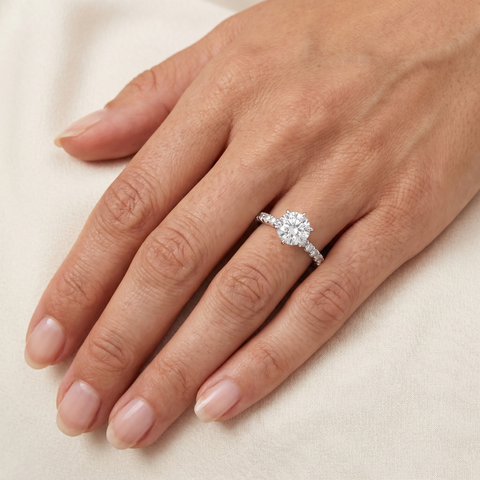 Certified Platinum E/SI1 1.45Ct Diamond Engagement Ring Lab Grown Size 8