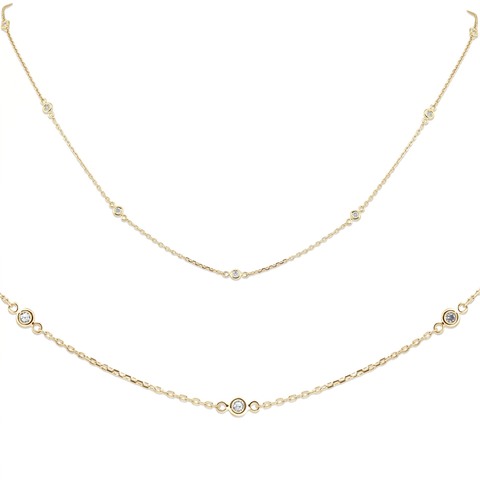 1/4ct Diamonds By The Yard 18" 14K Yellow Gold Women's Necklace