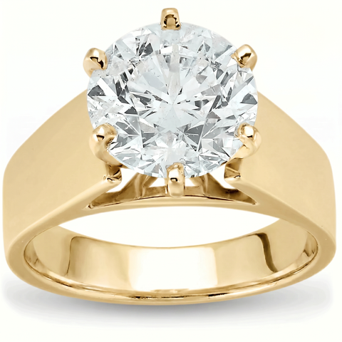 Certified 2Ct Round Diamond Solitaire Engagement Ring 14k Yellow Gold Lab Grown