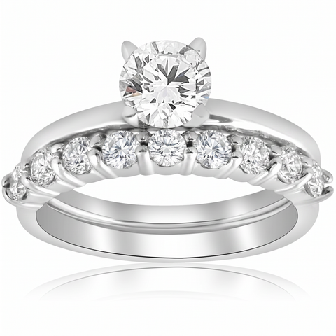 1 1/10ct Diamond Engagement Wedding Ring Solitaire Set 14k White Gold