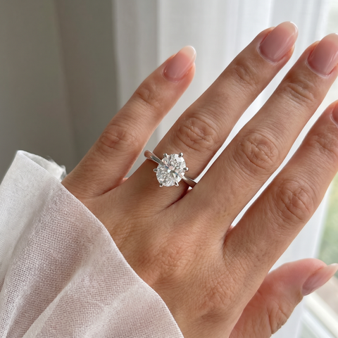 Platinum 1 Ct Oval Diamond F/VS Solitaire Engagement Ring Lab Grown