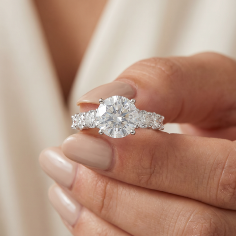 Certified G/VS 4Ct Diamond Engagement Ring 14k Gold Lab Grown