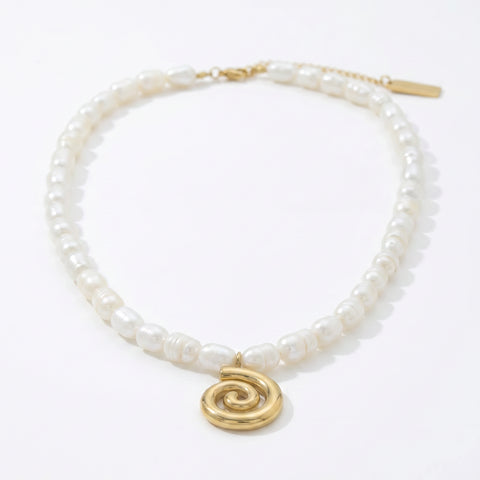 Athena 18" Pearl 18k Yellow Gold Plated Pendant Necklace