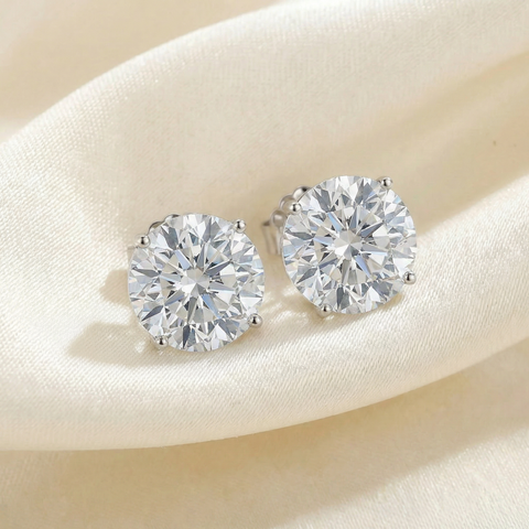 Certified 8Ct TW Diamond Studs Lab Grown 14k White Gold