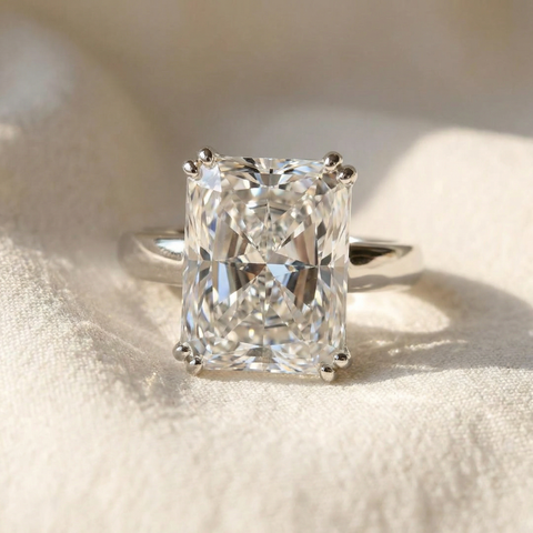 Certified 7Ct H/VS Radiant Cut Diamond Engagement Ring 14k Gold Lab Grown