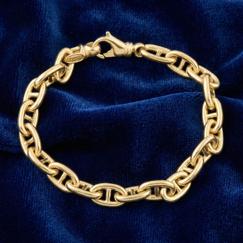 Men's Classic Anchor Link 14k Gold (29gram) or Platinum (62gram) 8mm Bracelet 8.5"