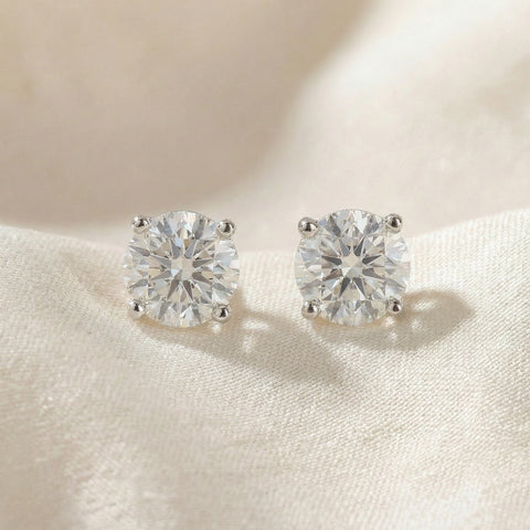 Certified 1.22Ct Natural Diamond Studs 14k White Gold (EF/SI2-I1)