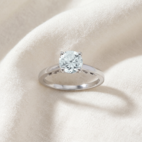 1 1/2 Ct Engagement Ring 14k White Gold