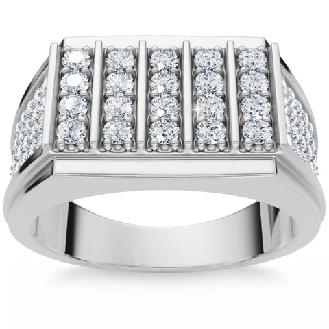 G/VS 1Ct Men's Diamond Ring 14k Gold Lab Grown