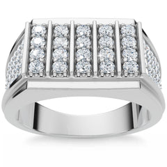 G/VS 1Ct Men's Diamond Ring 14k Gold Lab Grown