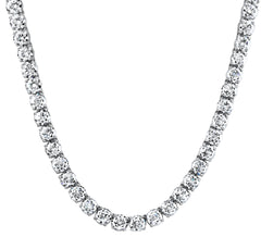 54Ct TW Diamond Tennis Necklace 14k White Gold 16.5" Lab Grown
