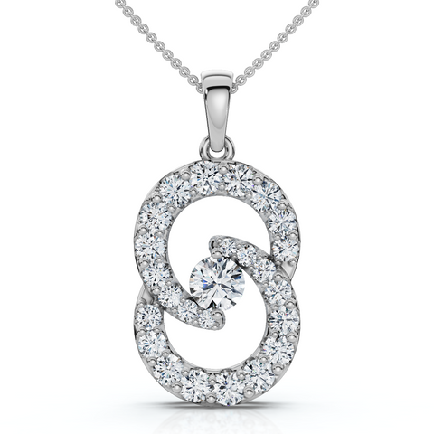 1Ct T.W. Circled By Love Diamond Pendant White Gold Womens Necklace Lab Grown