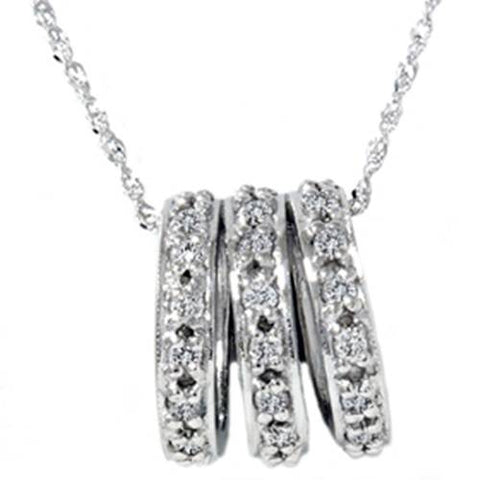 1/2ct 14K White Gold Pave Diamond Pendant Necklace