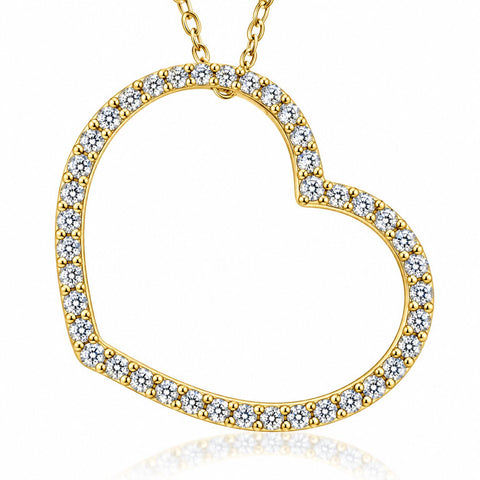 1ct Diamond Large Heart Shape Pendant 10k Yellow Gold