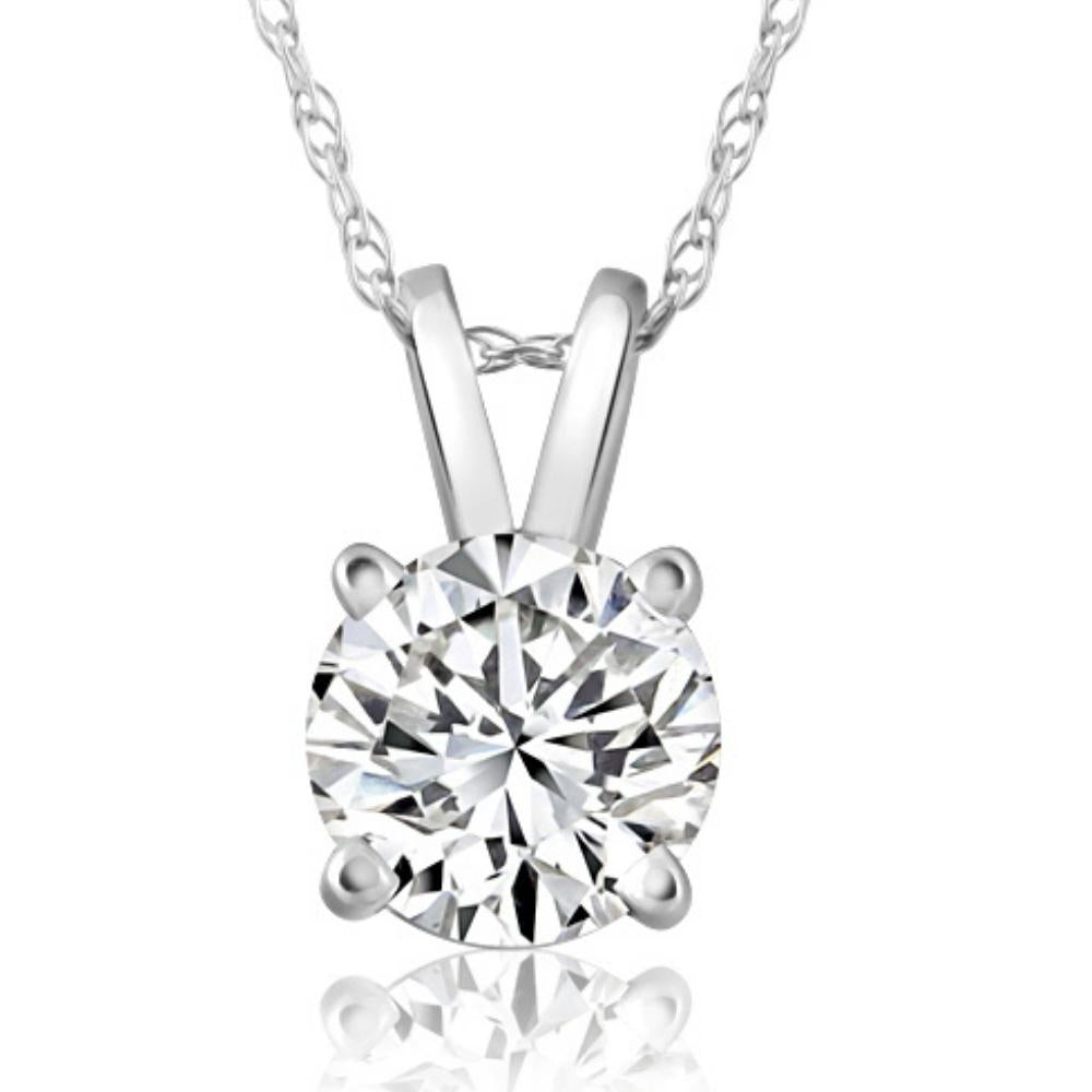 0.22 Carat DGLA Certified Diamond Horseshoe Pendant - 14K Rose Gold Ladies Necklace With Chain