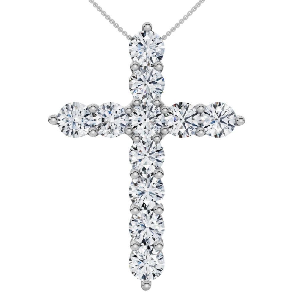 4Ct TW Diamond Cross Pendant 14k Gold Women's 18