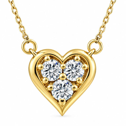VS 1/2Ct Diamond Heart Pendant 14k White Yellow or Rose Gold Lab Grown Necklace