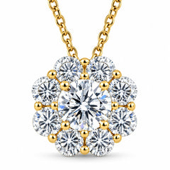 1 Ct Diamond Pendant 10k Yellow Gold Necklace