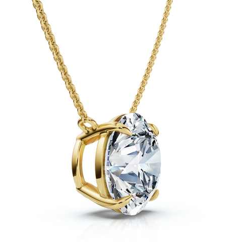 thumbnail image 2 of 3 Ct Created Diamond Solitaire Pendant - 14K White Gold (18" Box Chain, D Color) 2 of 2