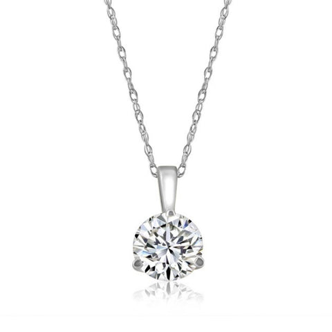 1/4 ct Solitaire Lab Grown Diamond Pendant available in 14K and Platinum