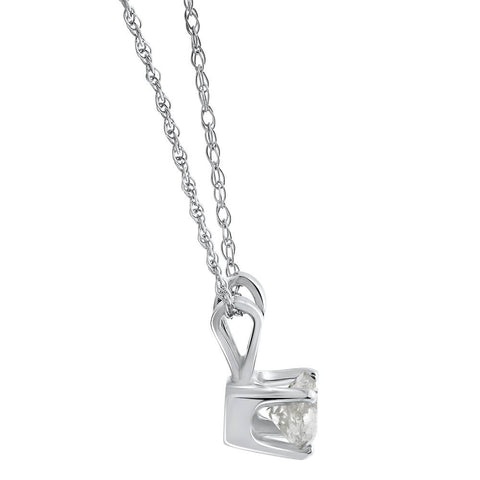 3/4 Ct Lab Grown Diamond G/SI Pendant Necklace 14K White Gold